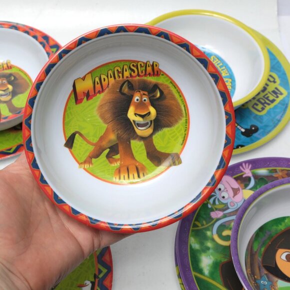 Vintage Dora Madagascar Sponge Bob Melamine Bowls Plates 2004/05 Cartoon Kids - Picture 6 of 14